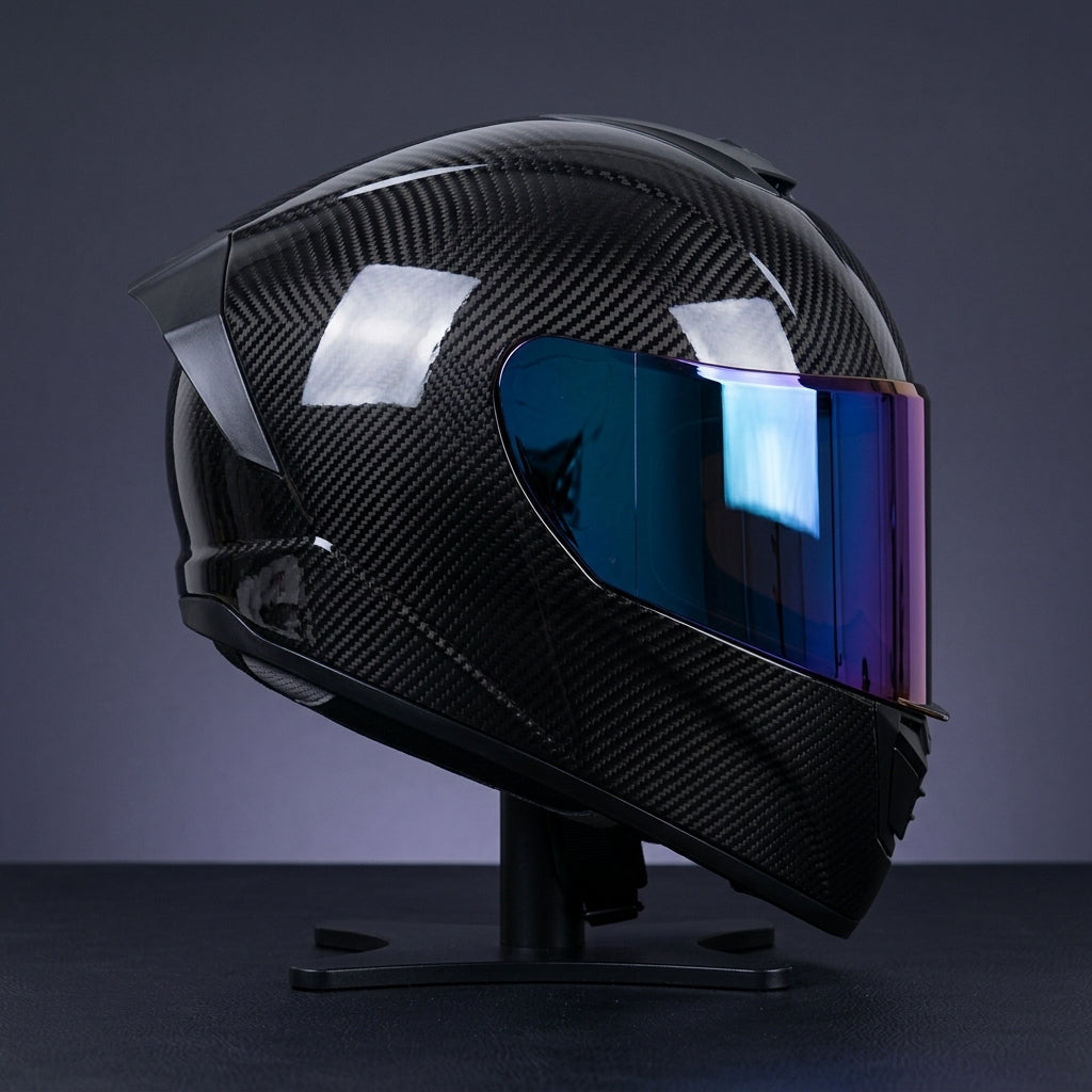 Helmet Glossy Black Blue | Koralyne™