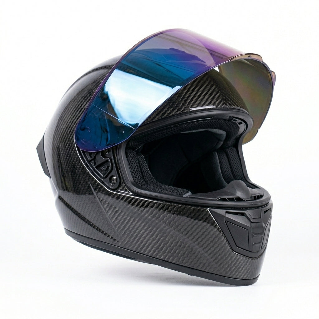 Helmet Glossy Black Blue | Koralyne™